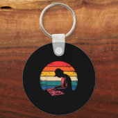 Grappige Dj Kunst Mannen Vrouwen Muziek Producent Sleutelhanger (Voorkant)