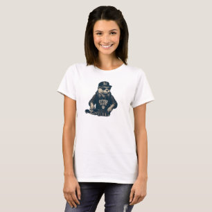 Grappige DJ Otter Vintage EDM Draaitafel Illustrat T-shirt