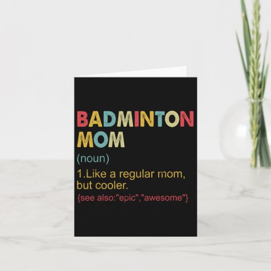 Grappige Dminton Moeder Definitie Dminton Moeder V Kaart (Voorkant)