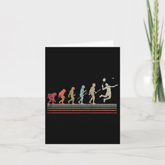 Grappige Dminton  retro stijl evolutie van Man Kaart (Voorkant)