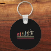 Grappige Dminton retro stijl evolutie van Man Sleutelhanger (Voorkant)