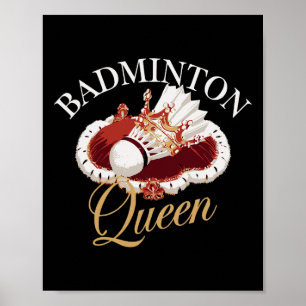 Grappige Dminton Speler Love Shuttle Design 10 Poster