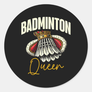 Grappige Dminton Speler Love Shuttle Design 11 Ronde Sticker