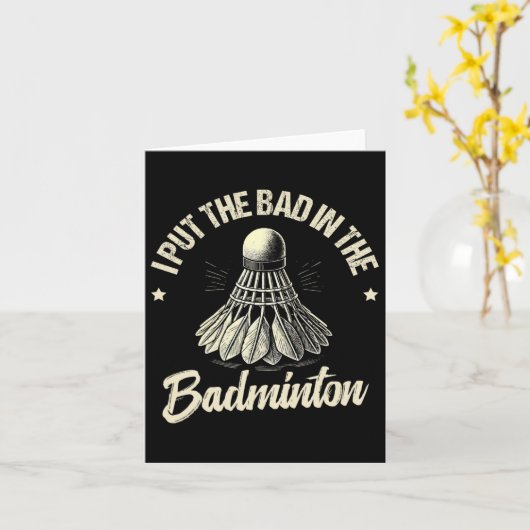 Grappige Dminton Speler Love Shuttle Design 1 Kaart (Gele Bloem)