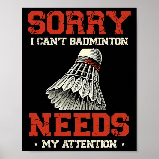 Grappige Dminton Speler Love Shuttle Design 3 Poster (Voorkant)