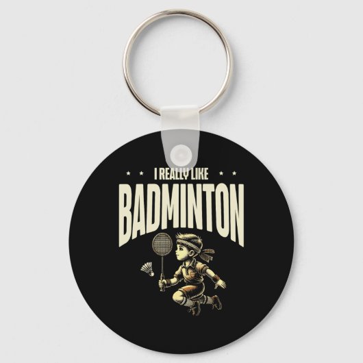 Grappige Dminton Speler Love Shuttle Design 4 Sleutelhanger (Voorkant)