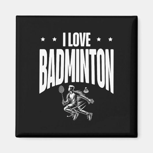 Grappige Dminton Speler Love Shuttle Design 7 Magneet (Voorkant)