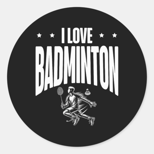 Grappige Dminton Speler Love Shuttle Design 7 Ronde Sticker (Voorkant)