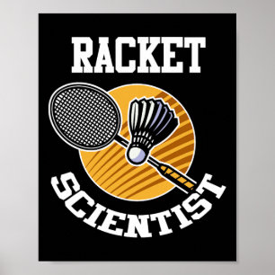 Grappige Dminton Speler Shirt Racket Scientist Dmi Poster