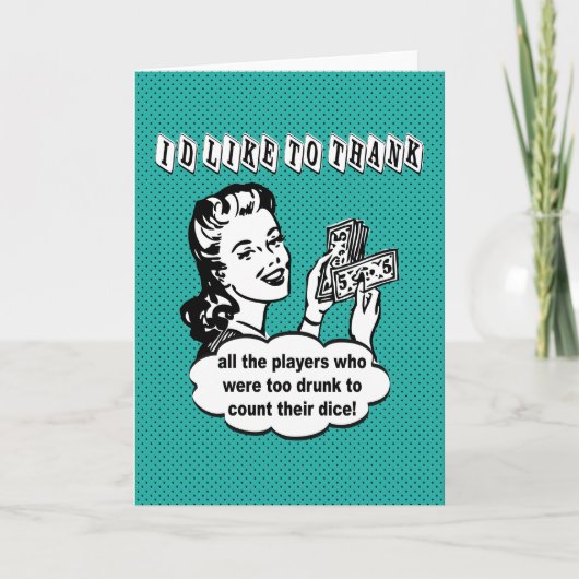 Grappige dobbelstenen - ik wil bedanken bedankkaart (Voorkant)