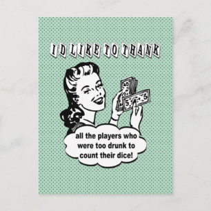 Grappige dobbelstenen - ik wil bedanken briefkaart