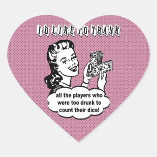 Grappige dobbelstenen - ik wil bedanken hart sticker