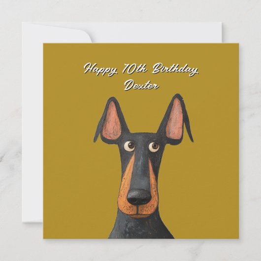 Grappige Doberman Dog Black Tan Mosterd verjaardag (Voorkant)