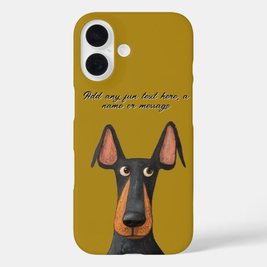 Grappige Doberman Hond Zwart Tan Mosterdgeel Case-Mate iPhone Case (Achterkant)