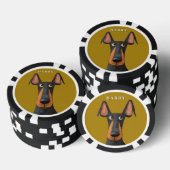Grappige Doberman Hond Zwart Tan Mosterdgeel Poker Chips (Opstapeling)