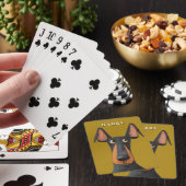 Grappige Doberman Hond Zwart Tan Mosterdgeel Pokerkaarten (Insitu)