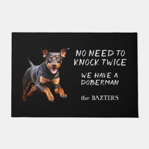 Grappige Doberman Pinscher Hond hoeft niet twee ke Deurmat