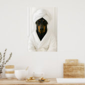 Grappige Dobermann-badkamerprint, Dobermann in Poster (Keuken)