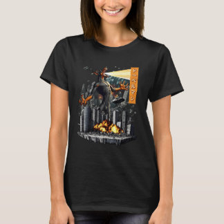 Grappige Dobermann hond Kaiju Monster Japans T-shirt