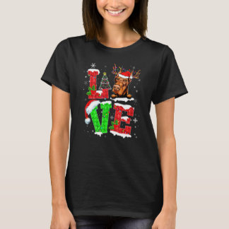 Grappige Dobermann hond kerstboom kerstlichtjes Ke T-shirt