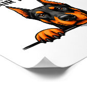 Grappige Dobermann Pinscher Hond Moeder Verhaart Poster (Hoek)