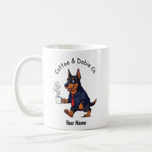 Grappige Dobermann Pinscher Zakelijke Pak Koffie Koffiemok