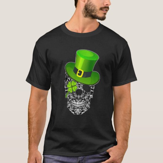 Grappige Dobermann Schedel Hond St Patrick S Dag T-shirt (Voorkant)