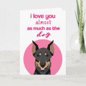 Grappige Dobermann Valentijnskaart Feestdagen Kaart (Voorkant)