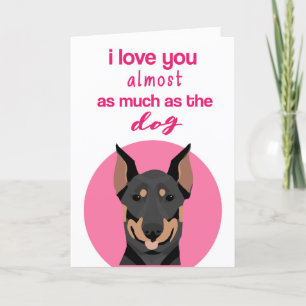 Grappige Dobermann Valentijnskaart Feestdagen Kaart