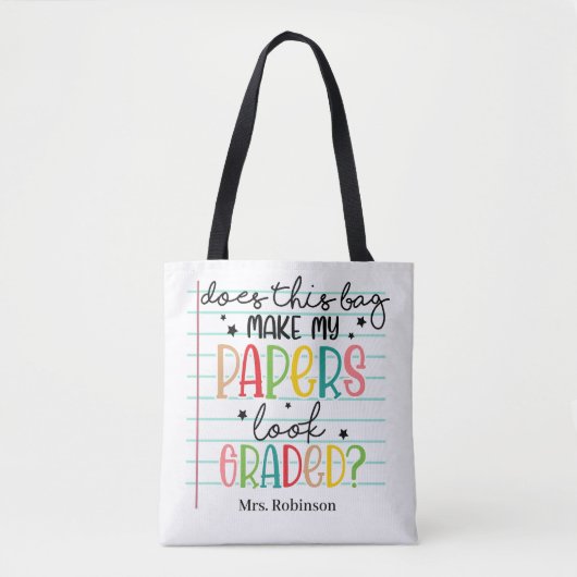 Grappige Docent Cijfergeven Tote Bag (Voorkant)