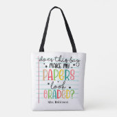 Grappige Docent Cijfergeven Tote Bag (Achterkant)