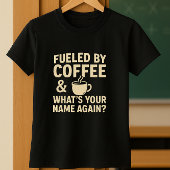 Grappige docent; gevoed door koffie en wat is Jouw T-shirt