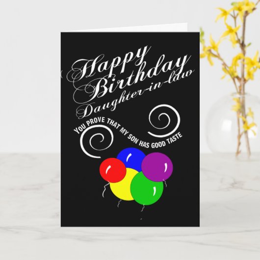 Grappige dochter in de wet gelukkige verjaardagswe kaart (Gele Bloem)