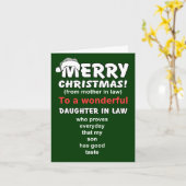 grappige dochter in de wet Kerstmis Kaart (Gele Bloem)