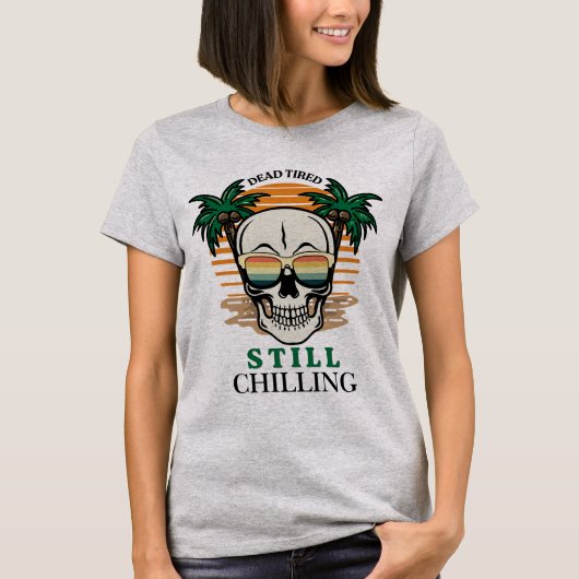Grappige Dode Dof Nog Chillen Retro Schedel Zonson T-shirt (Voorkant)