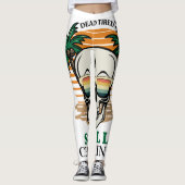 Grappige Dode Vermoeide Nog Steeds Chillen Retro S Leggings (Voorkant)