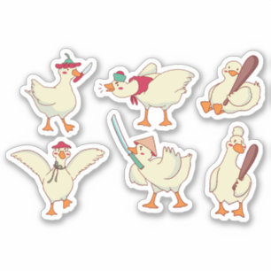 GRAPPIGE DODELIJKE GANS STICKERS SET
