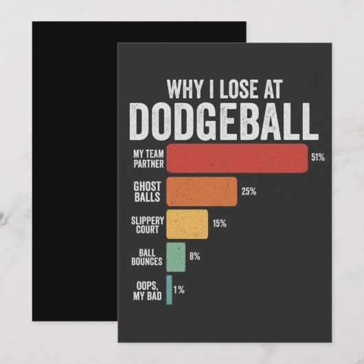 Grappige Dodgeball Sport Waarom ik verlies bij Dod Save The Date (Voorkant / Achterkant)