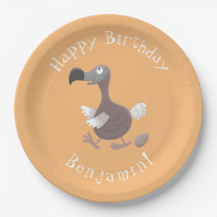 Grappige dodo bird gepersonaliseerde cartoon verja papieren bordje