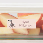 Grappige dodo vogel cartoon gepersonaliseerd labels (Aangebracht)