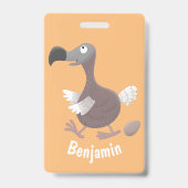 Grappige dodo vogel cartoon illustratie badge (Achterkant)