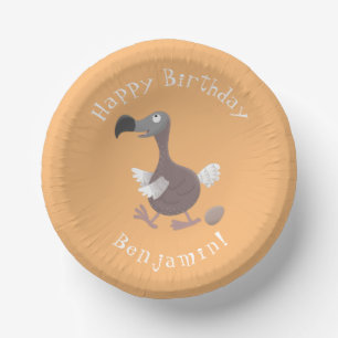 Grappige dodo vogel cartoon illustratie papieren kommen
