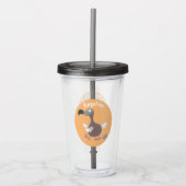 Grappige dodo vogel cartoonillustratie acryl drinkbeker (Voorkant)