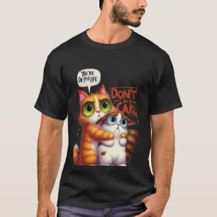 Grappige "Doe het niet Carl" kat op zijn 9e leven✨ T-shirt
