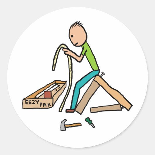 Grappige Doe-het-zelf Bouwpakket Montage Ronde Sticker (Voorkant)