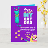 Grappige doe-het-zelf CAT DAD Verjaardag - Dol op  Kaart (Gele Bloem)