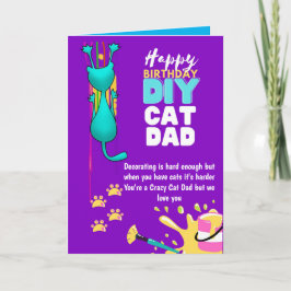 Grappige doe-het-zelf CAT DAD Verjaardag - Dol op  Kaart
