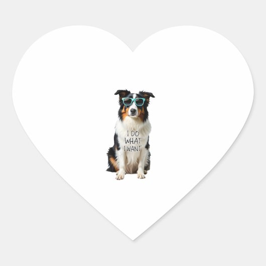 Grappige Doe Wat Ik Wil Blue Merle Australische He Hart Sticker (Voorkant)