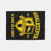 Grappige Doelman Voetbal Keeper Retro Varsity Fleece Deken (Voorkant (Horizontaal))