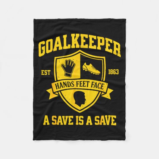 Grappige Doelman Voetbal Keeper Retro Varsity Fleece Deken (Voorkant)